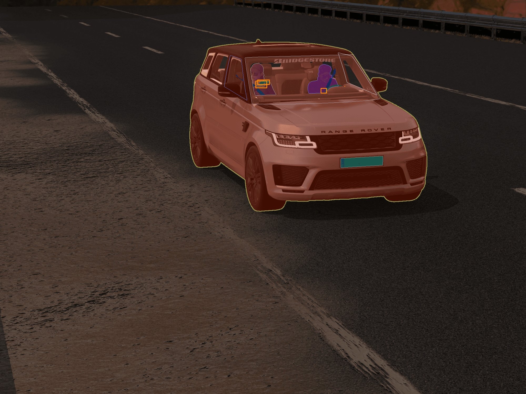 Contours of a detected car